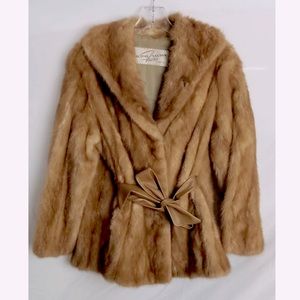 Vintage Victor Nelson Blonde Mink Fur Belted Coat